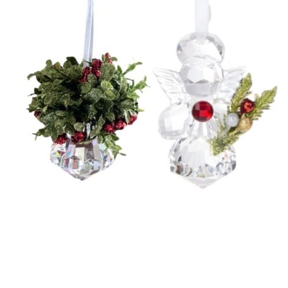 Ganz Kissing Krystals Crystal Angel & Marquis W/ Berries Christmas Ornament - Picture 1 of 9